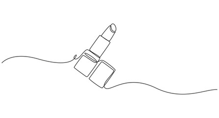 Minimalist one Line art Drawing of a Lipstick