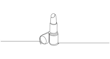 Minimalist one Line art Drawing of a Lipstick