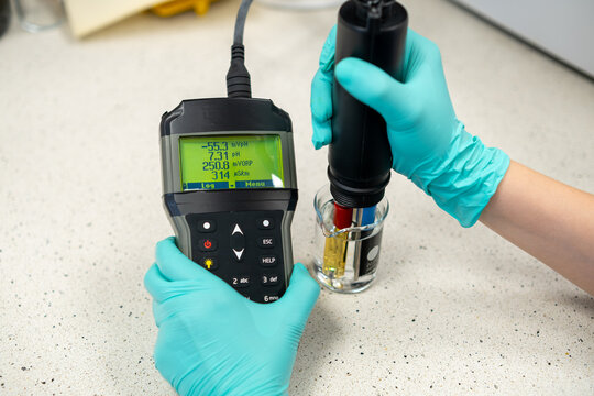 Calibration of portable conductivity meter for accurate water measurements.