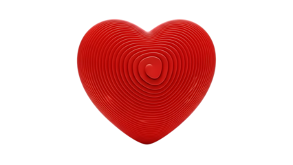 Red heart shape isolated on transparent background