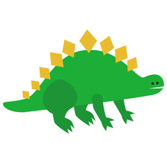 背中のトゲが特徴のかわいい恐竜キャラクターのシンプルなイラスト © ribitts