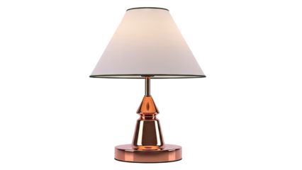 Modern Copper Table Lamp with Cream Shade