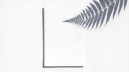 A blank white vertical poster mockup featuring realistic window sunlight shadows on a minimalist gray wall for professional designs