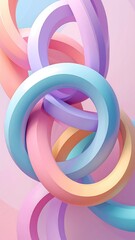 Colorful interlocking torus shapes