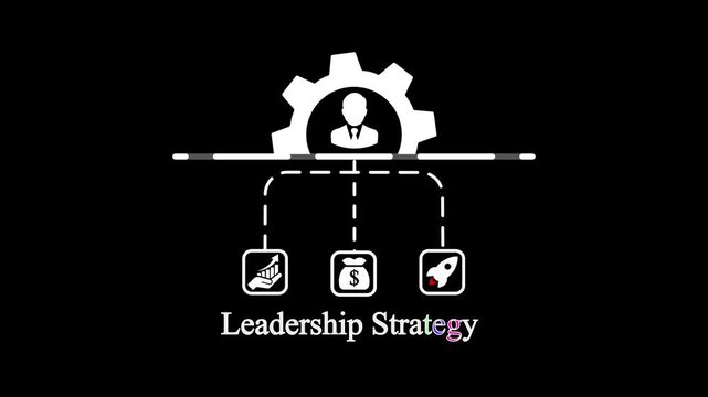 Leadership Control Icon with Business Authority, Team Management and Corporate Decision System.