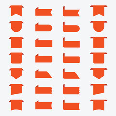 Orange label and banner shapes set