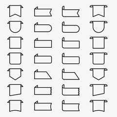 Hand drawn outline banner and label set