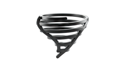 Black Spiral Tornado Sculpture