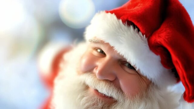 Jolly Santa: a joyful Santa Claus beams with warmth and kindness, embodying the spirit of the holiday season, his rosy cheeks and twinkling eyes reflecting the joy of giving.