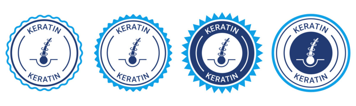 Keratin hair repair strengthening care badge