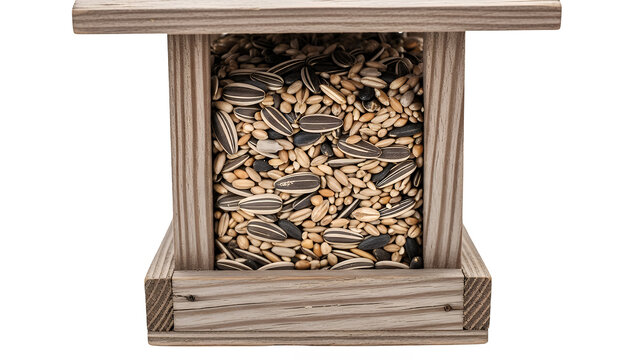 Bird feeder filled with seeds isolated on Transparent Background