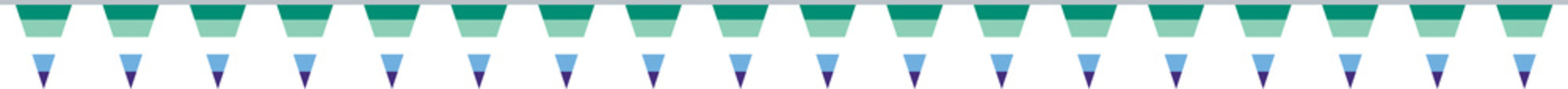  Green, white, blue and purple colored party bunting, as the colors of the gay man flag. LGBTQI concept. Flat design illustration.