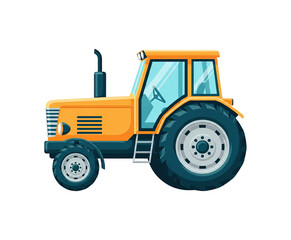 Obraz premium Orange Tractor Vehicle Agricultural Machinery On A Transparent Background With Detailed Wheels And Cabin