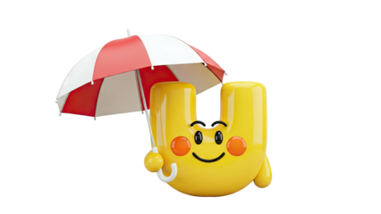 Yellow Character with Umbrella