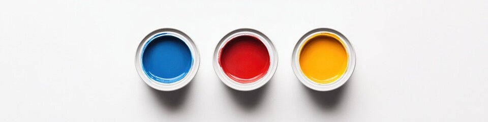 Bright primary colors in small containers create vibrant DIY atm