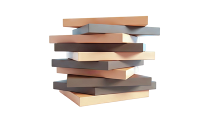 Stack of alternating brown and orange rectangular blocks