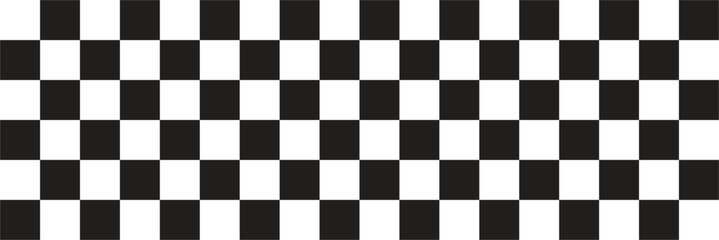 Fototapeta premium Black and White Checkered Seamless Pattern Racing Flag Border for Speed and Automotive Design