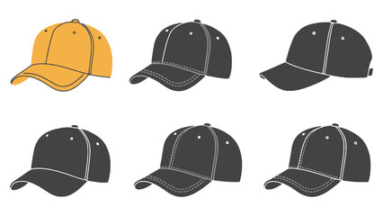 A collection of baseball caps in different styles and colors