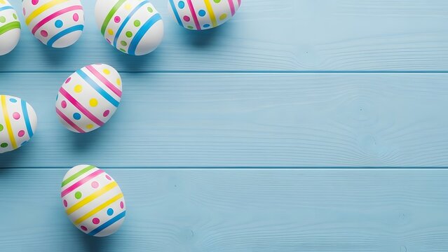 Easter eggs decoration ideas and spring celebration with colorful painted eggs