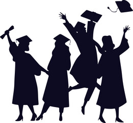 Celebrating Graduation Silhouette