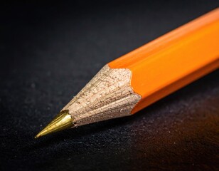 Sharpened yellow pencil close-up