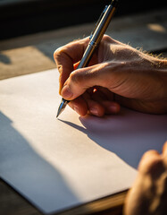 writing on a plain paper