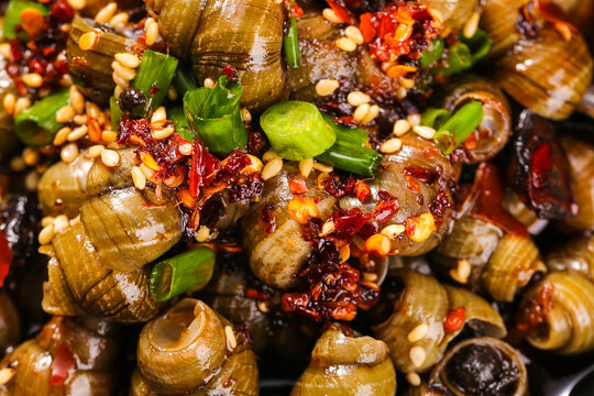 Szechuan Fried Conch with Spicy Chilies and Sesame Seeds