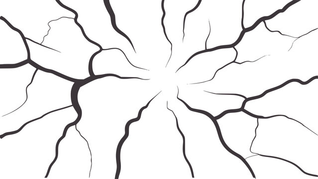 Black and abstract cracked texture radiating from center pattern
