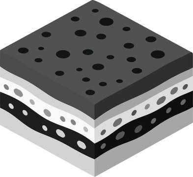 Geological deposite icon in flat art style illustrates layered structure