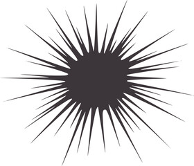 Fototapeta premium Dark grey spiky starburst explosion radiating outward