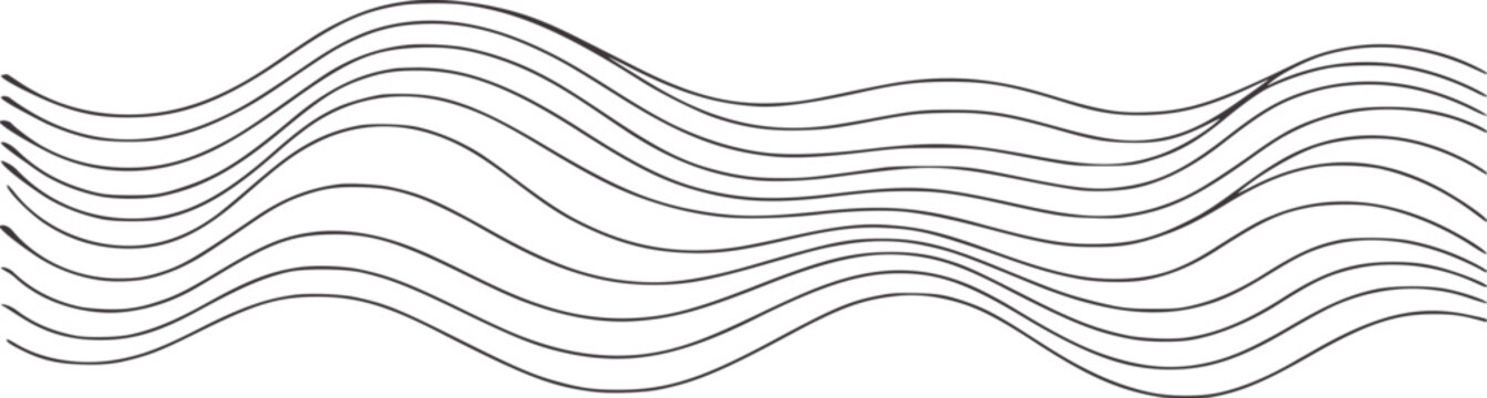 Multiple parallel dark gray wavy lines abstract curve