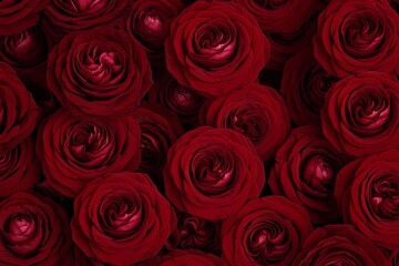 Rich red roses in full bloom