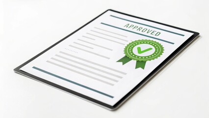 Online Application & Digital Access Approved document with a green checkmark and seal on a white background.