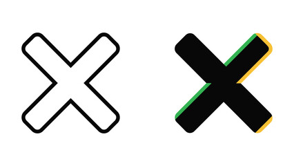 Obraz premium Cross mark symbol in different styles