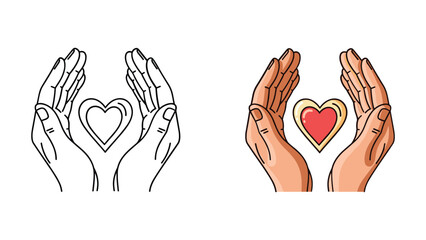Fototapeta premium Hands holding heart symbolizing love and care