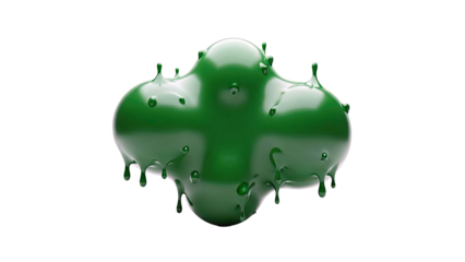 Green Goo-like Blob with Dripping Elements