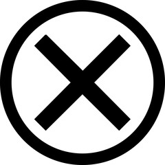 Fototapeta premium Black X Mark Icon in Circle for Close Delete or Error Symbol