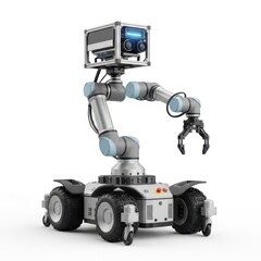 Fototapeta premium Advanced robotic arm with multi-terrain wheels