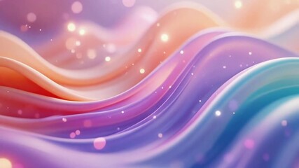 Dynamic Pastel Waves & Shimmering Particles Abstract Flowing Background Animation