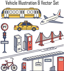 Vehicle Icons & Vector Set
