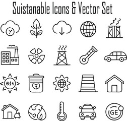 Sustainable Icons & Vector Set