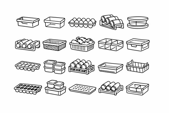 Collection of various food storage containers for organized kitchen space