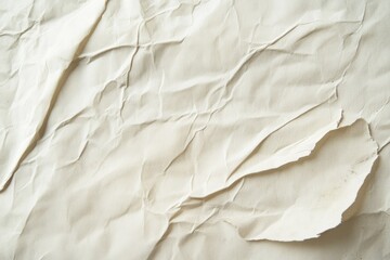 Close-up of crumpled, off-white paper