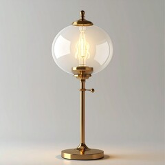 Retro brass lamp with globe shade