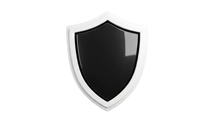 Black and white shield on a white background