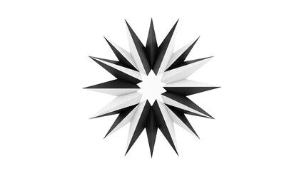 Obraz premium Black and White Starburst Abstract Sculpture