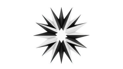 Black and White Starburst Abstract Sculpture