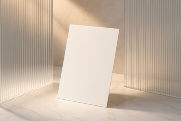 Minimalist blank card display.