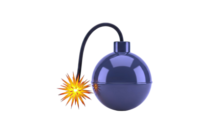 Cartoon Bomb with Exploding Fuse