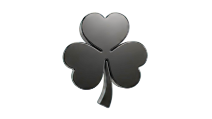 Glossy Black Shamrock Symbol